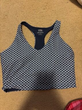 Abercrombie & Fitch Navy Blue Geometric Sports Bra